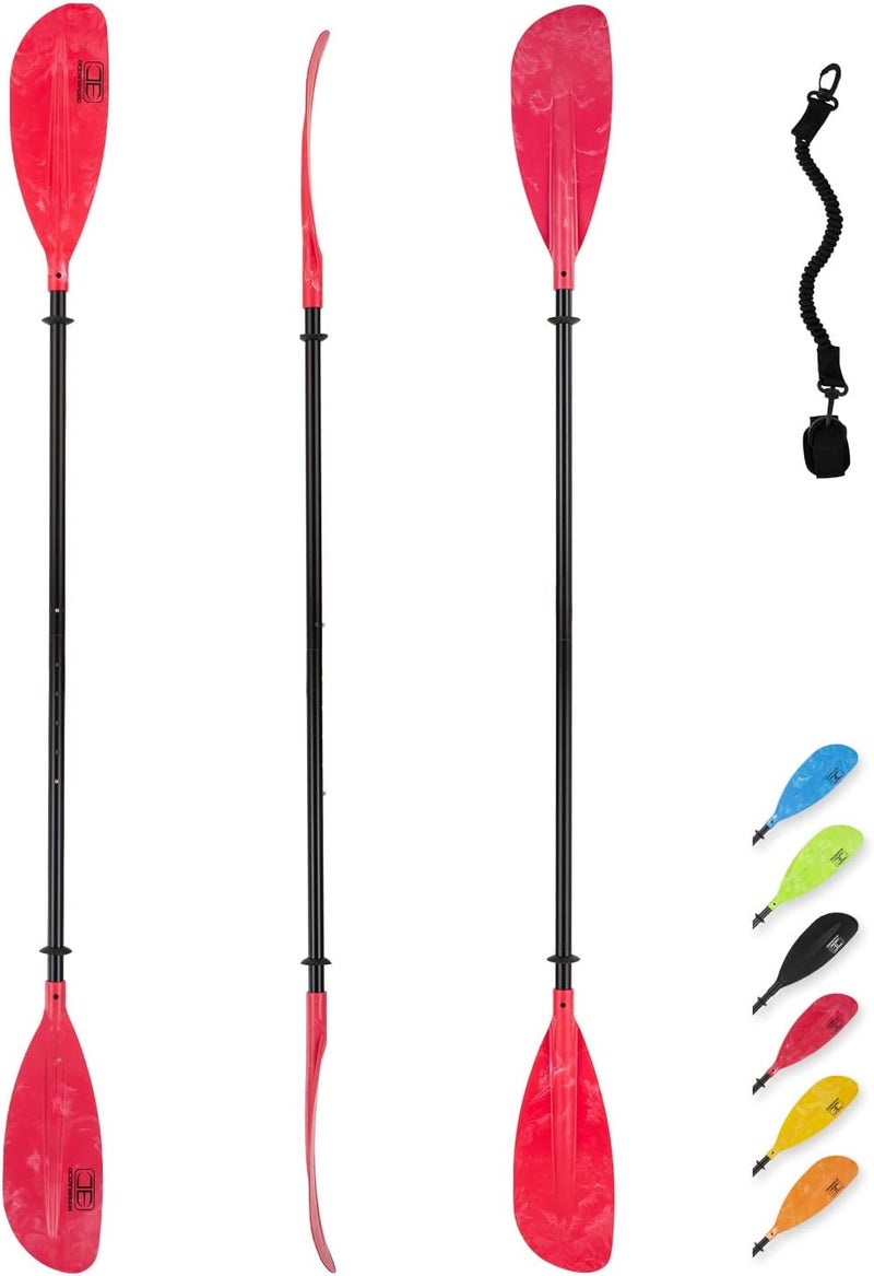OCEANBROAD Adjustable Kayak Paddle 86in/220cm to 94in/240cm Kayaking Boating Canoeing Oar with Paddle Leash 1 Paddle - Image 1